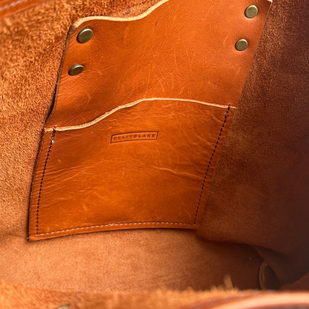 Anthropologie Leather Tote in Cognac Brown - Picture 10 of 13